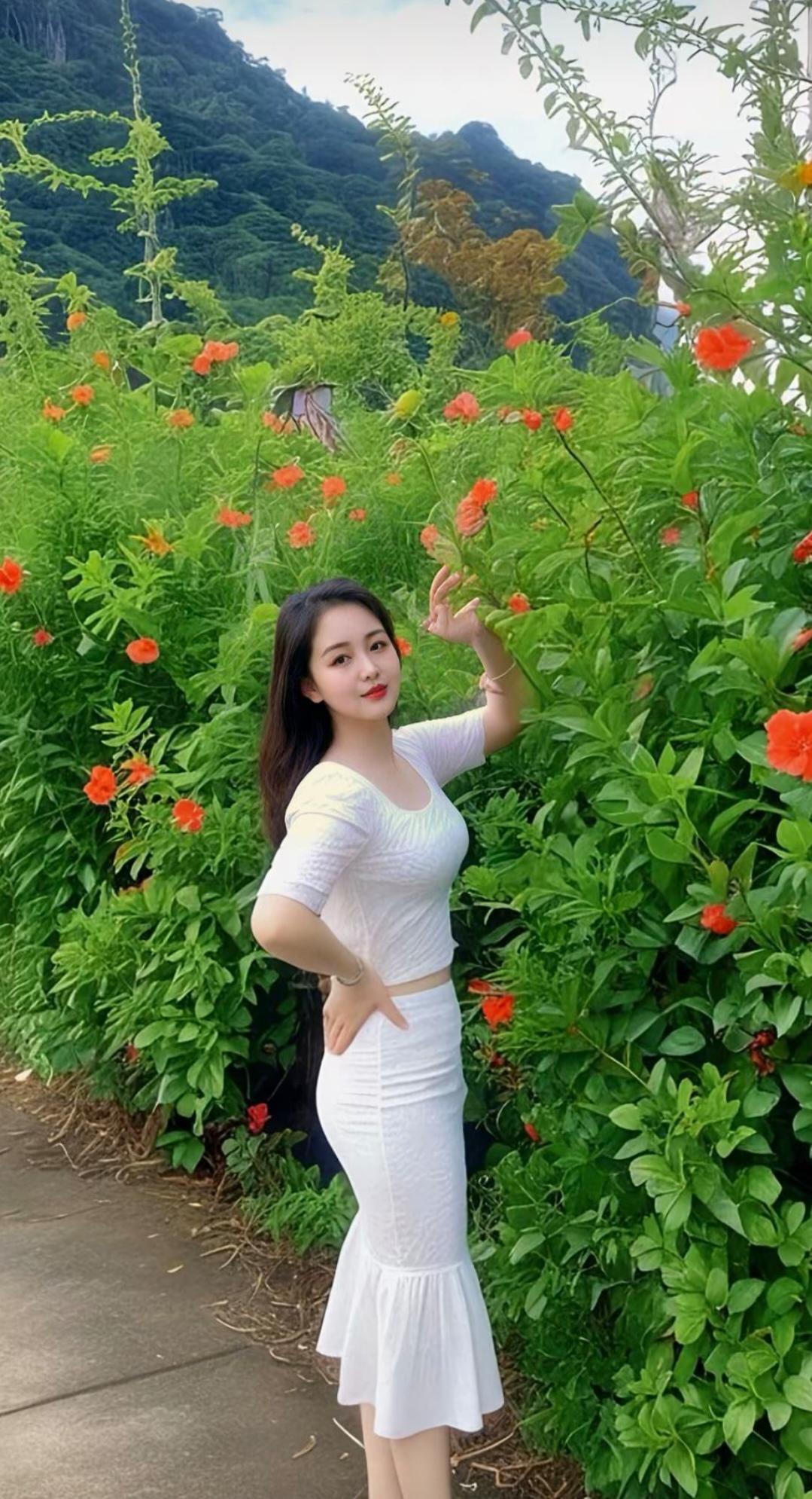 在花丛中，绽放出最美的自己🌸💃