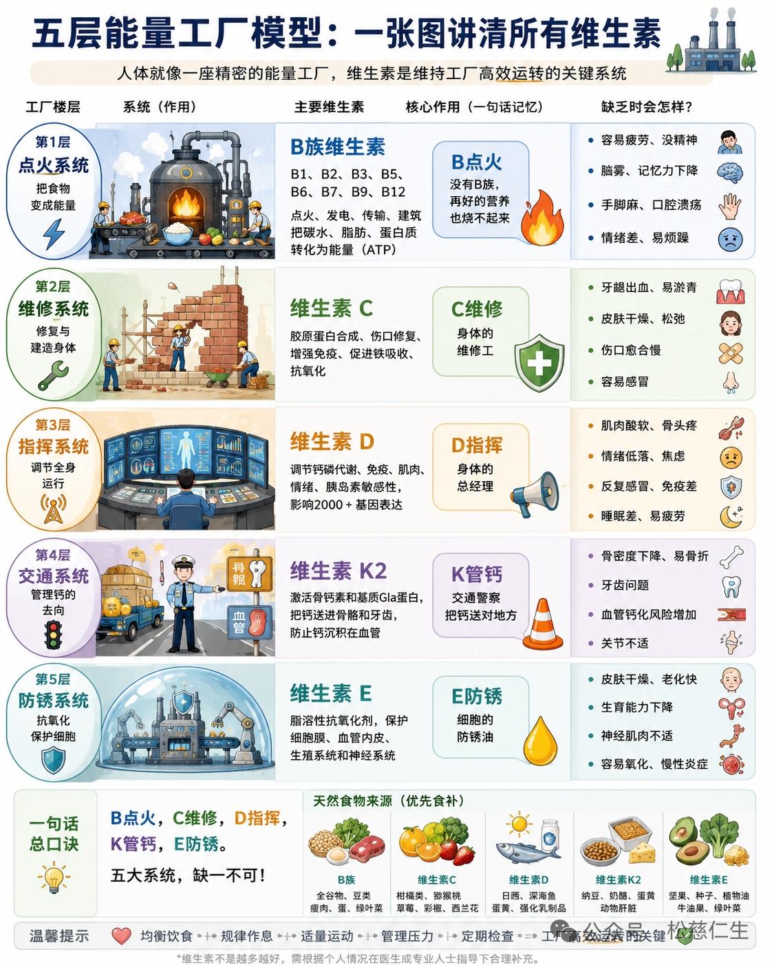 之前翻了好几天营养帖，终于把所有维生素的知识点整理成一张一目了然的图，再也不用对