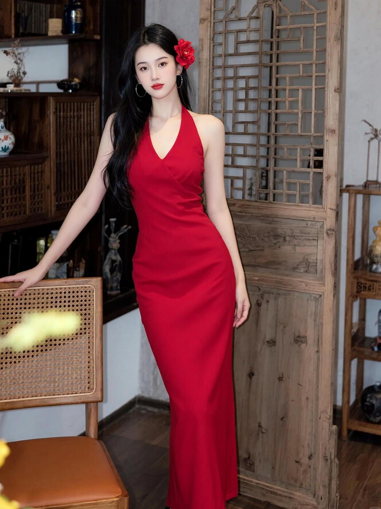 AI红裙生活照 抖音ai创作 抖音玩法合伙人计划@D0U十小助手