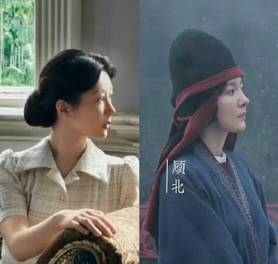 这么看杨紫和杨幂的侧脸还挺像 