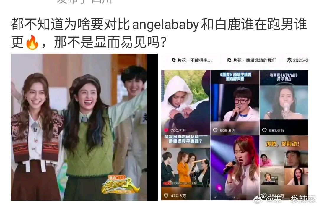 最近好多都在讨论跑男一姐，AB杨颖和白鹿，感觉两位都美吧一直也挺和谐的啊～ 