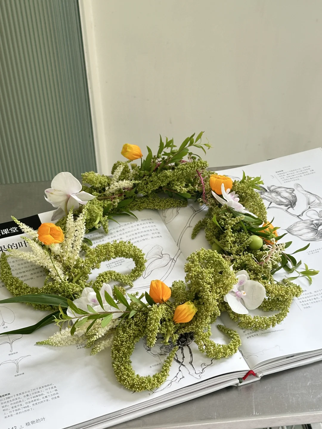 帮仙女完成一个毛茸茸的花环💚