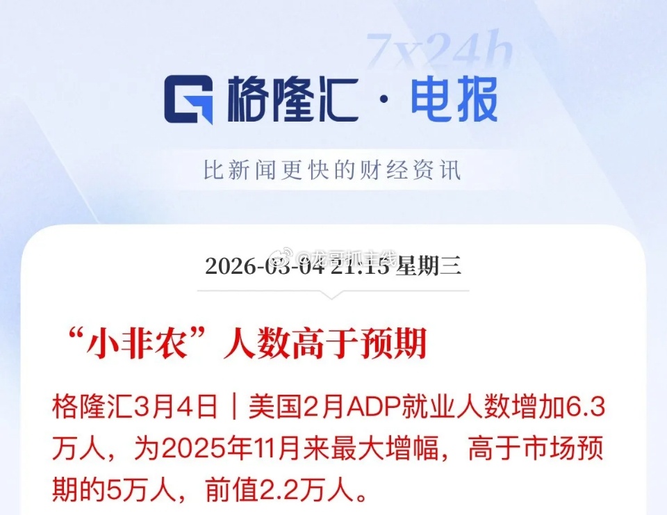明天要回血了，拉升，美国2月“小非农”ADP超预期，美股盘前全线拉升上涨，贵金属