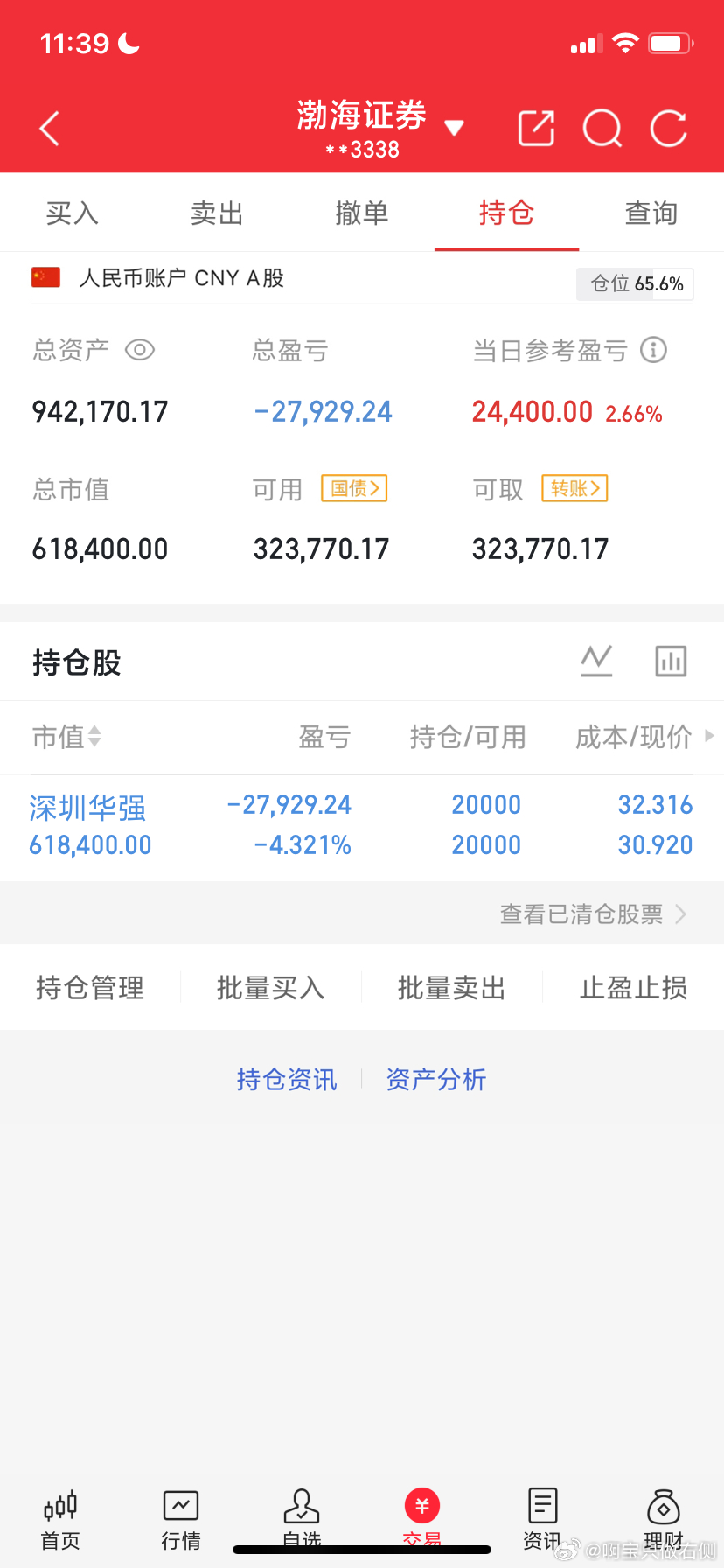 6月30日午评:大盘如期弱反抽修复，下午会冲高回落吗？       截至10:0