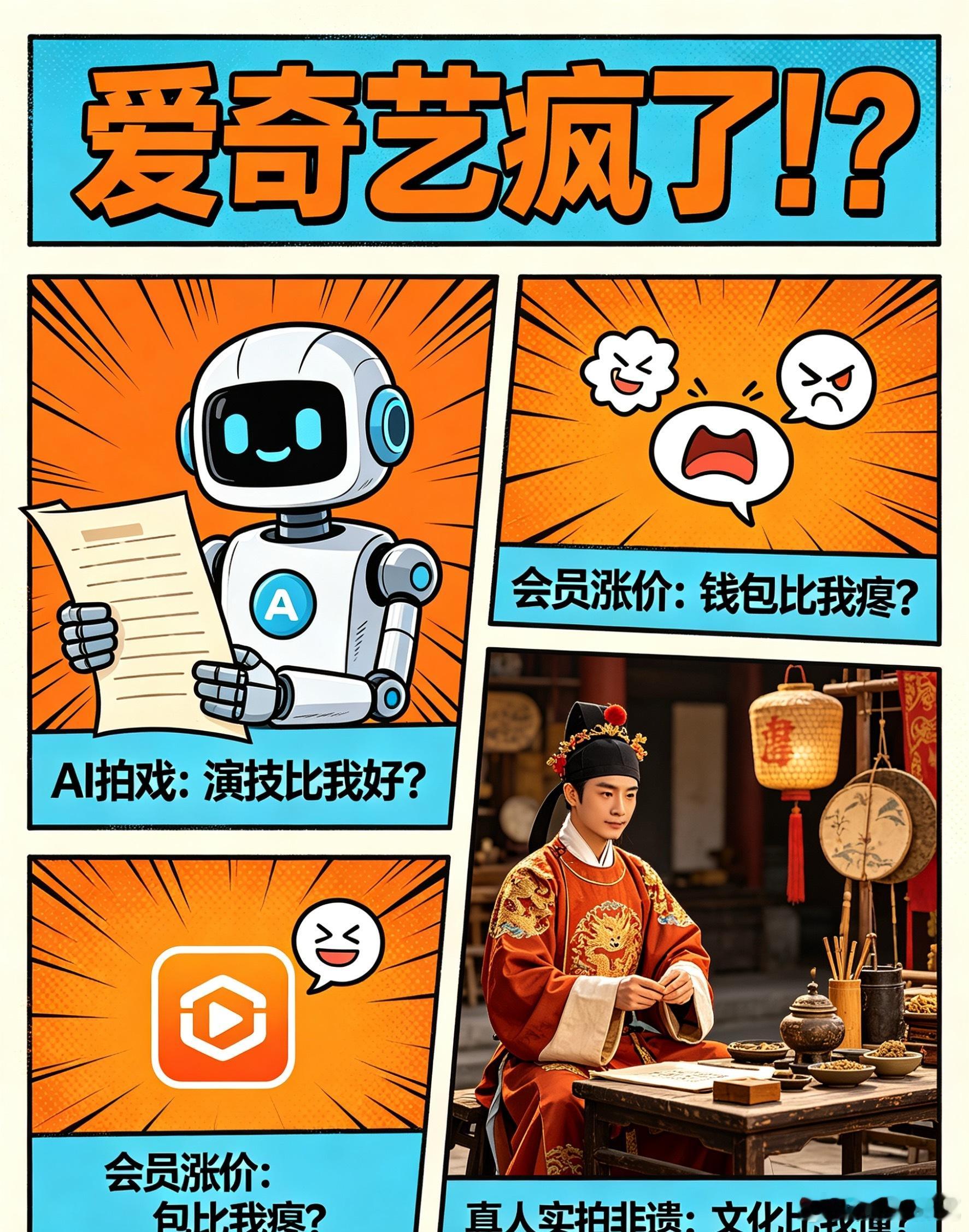 救命！爱奇艺疯了 真人实拍变非遗、AI抢演员饭碗，还能看到有温度的好剧吗？你能接