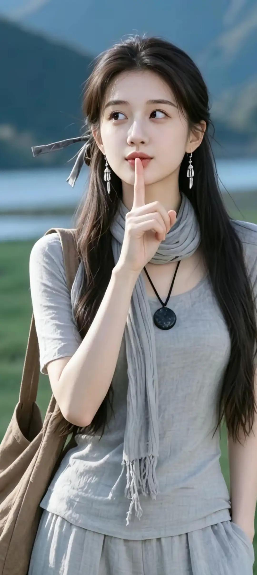 在湖边静静地思考，享受大自然的宁静与美好。