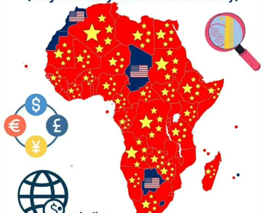 一张图看懂中美非洲贸易战：八成非洲国家最大贸易伙伴已变为中国，美国退守内陆。