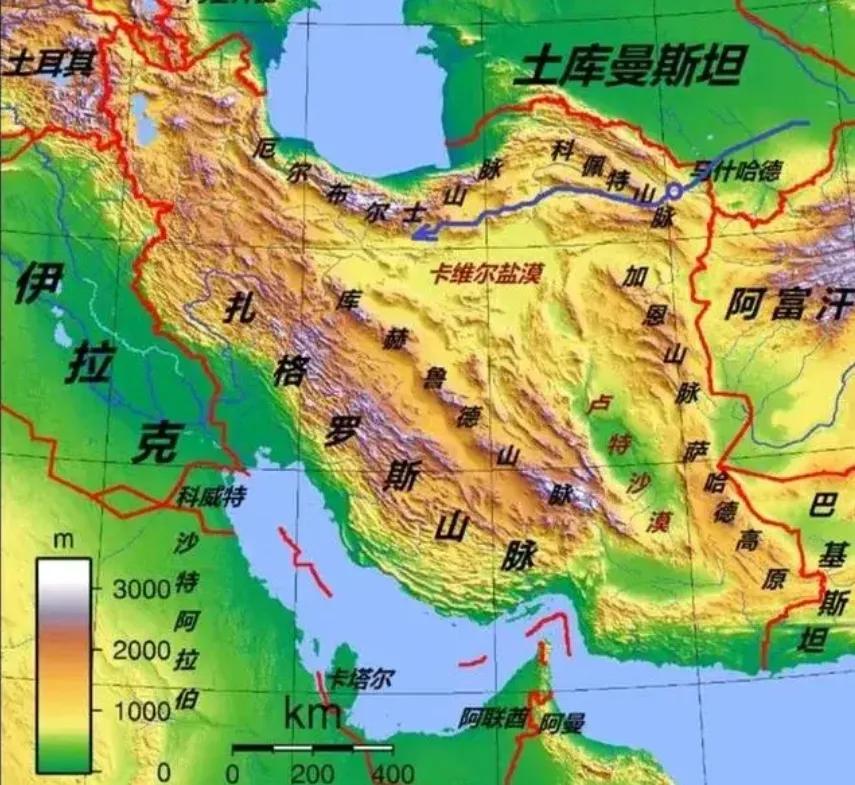 伊朗四面环山，但别看到山就说易守难攻，人口和产业都在四周，而不是被山围住，保护个