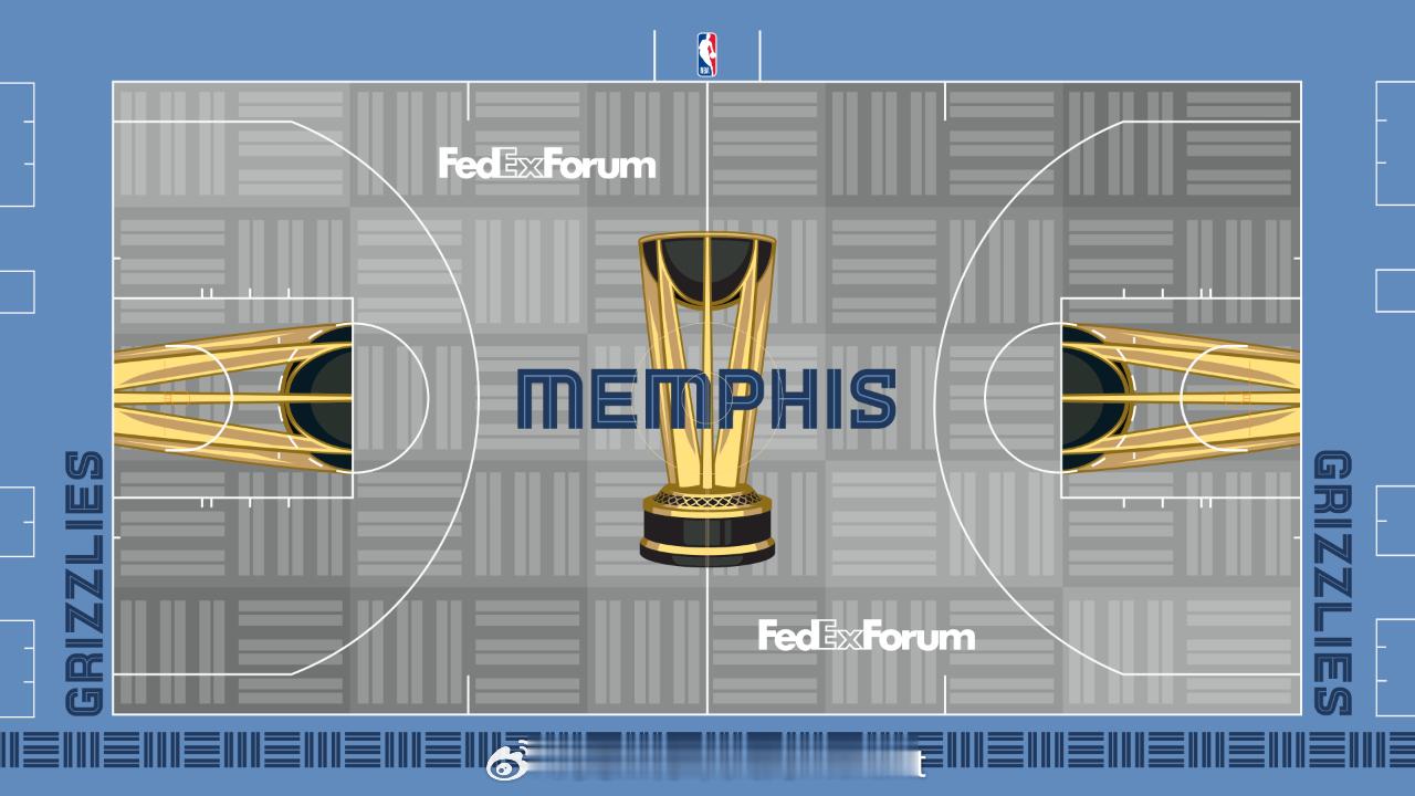 本赛季灰熊NBA杯主场地板！ ​​​