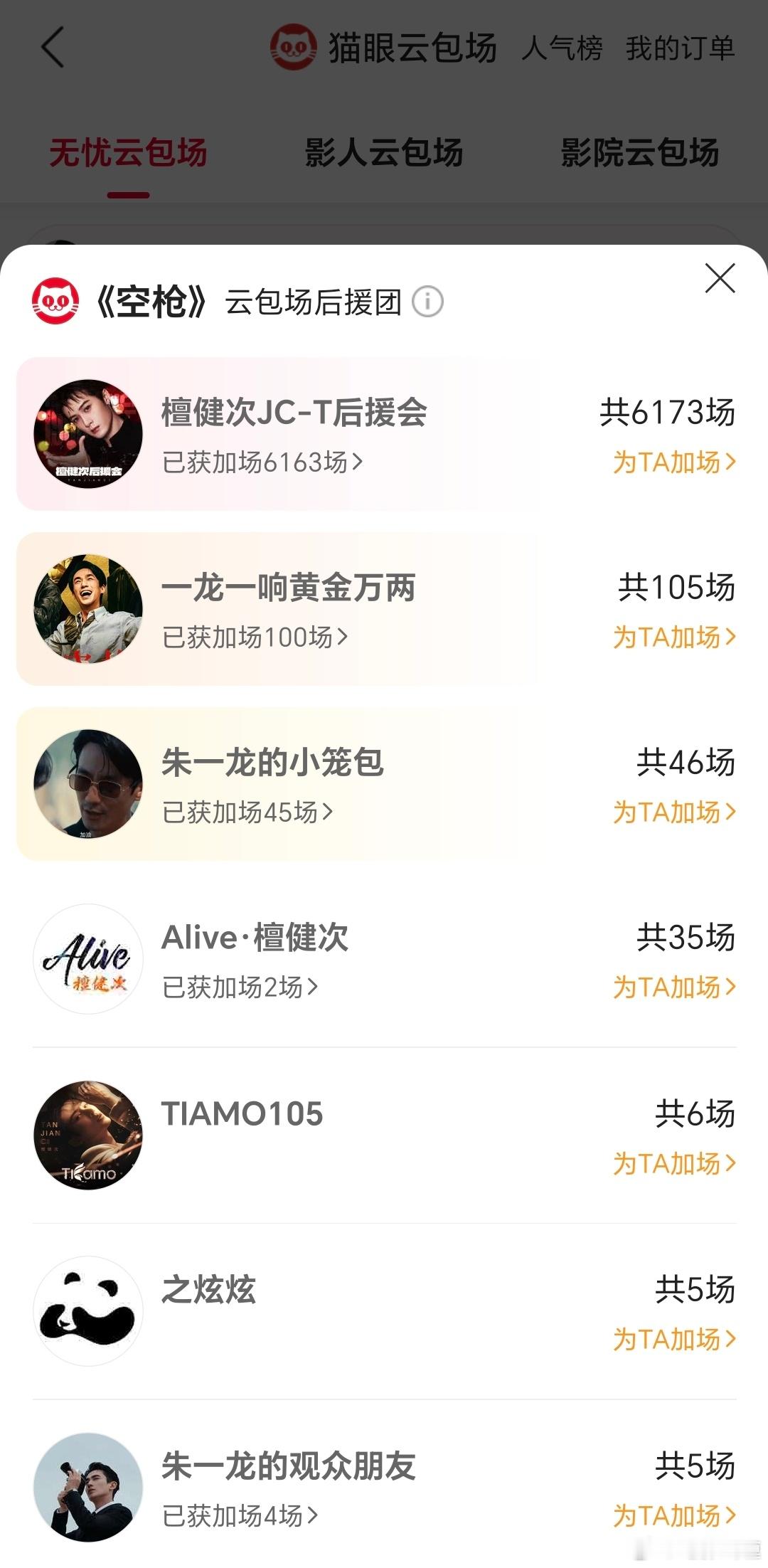 檀健次后援会目前给《空枪》包了六千多场！期待能大卖。 