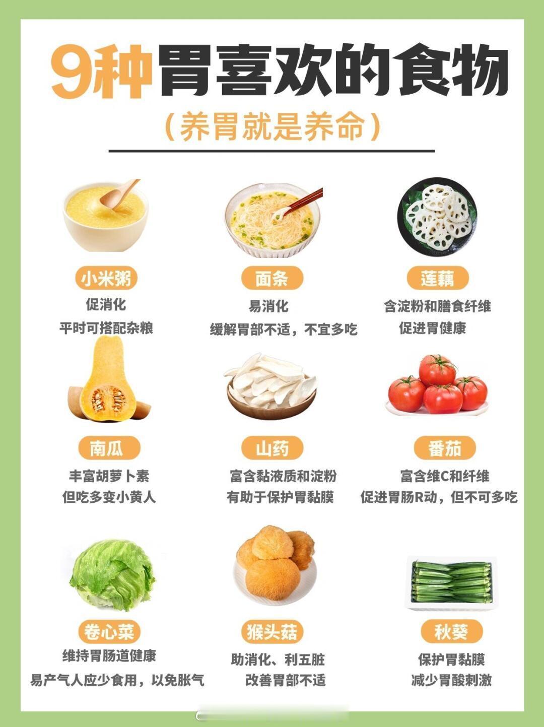 9种胃喜欢的食物！冬季养胃知识集合！经常有朋友跟我说肠胃不好，今天分享一些养胃养