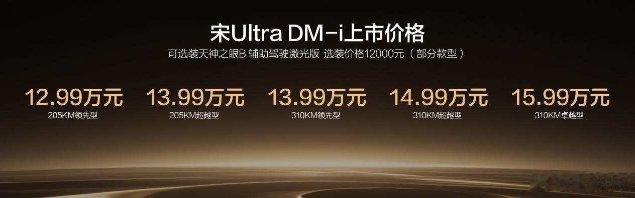 2026年5月28日，B级插混SUV比亚迪宋Ultra DM-i正式上市，共5款