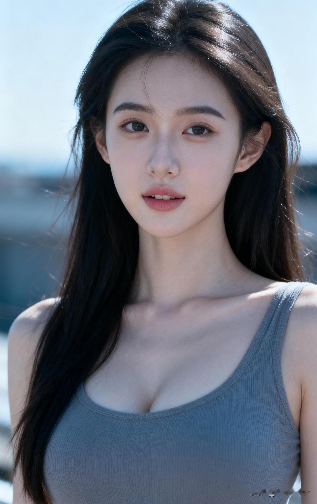 阳光下的清新少女，温柔动人
