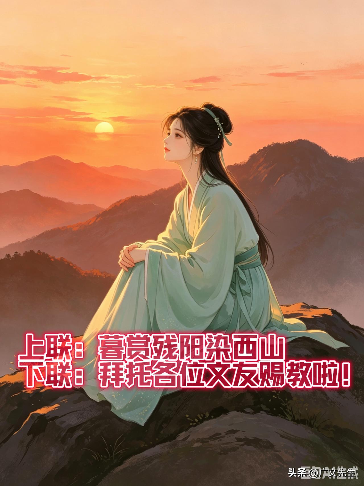 亲爱的头条才子佳人：

这句上联让我琢磨好几天了，吃饭睡觉都在想，可我这水平实在