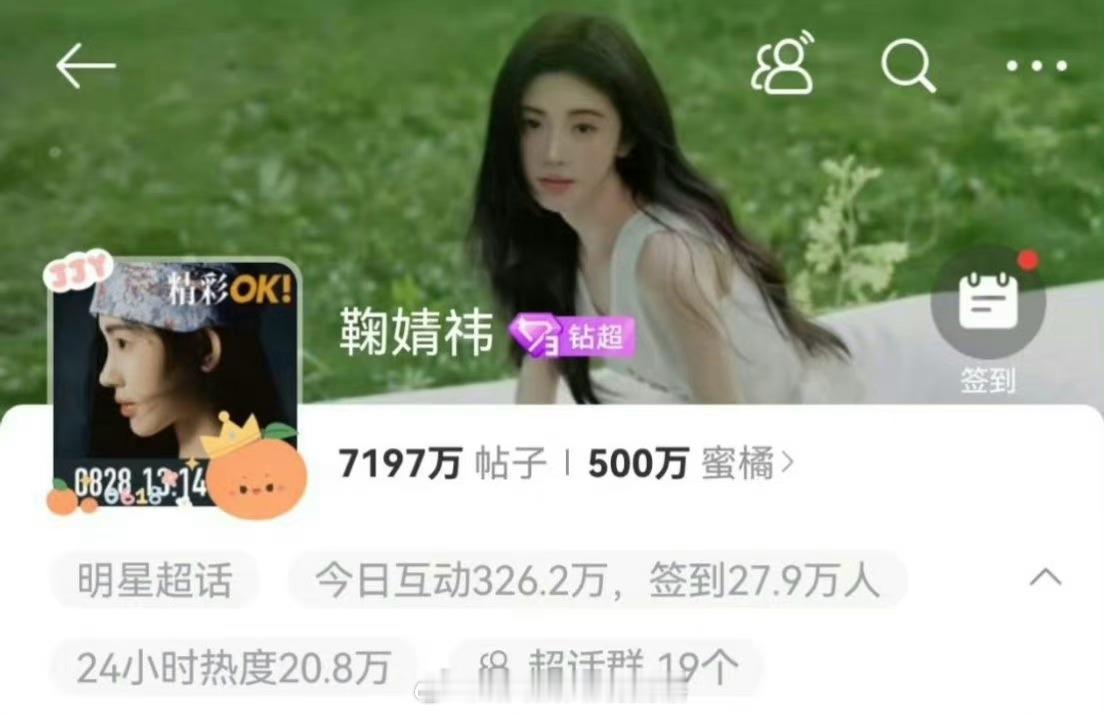 来看看四个90🌸的超话签到和互动量，鞠婧祎竟然断层迪丽热巴 杨紫和白鹿了[傻眼