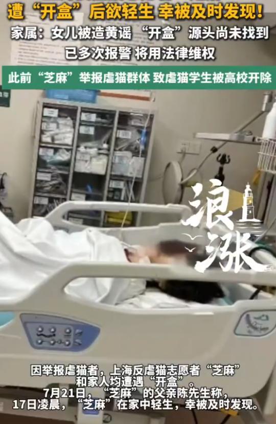 2026年7月17日，上海反虐猫志愿者芝麻二度轻生送医，这场持续半年的网络迫害彻