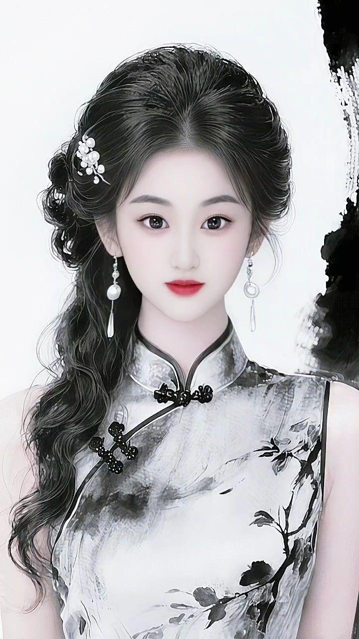 水墨画 优雅气质 旗袍 旗袍美人 温柔风