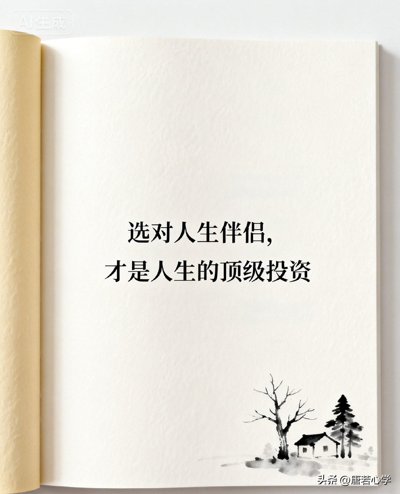 选对人生伴侣，才是人生的顶级投资

巴菲特说过一句很扎心的话：“人生最重要的投资