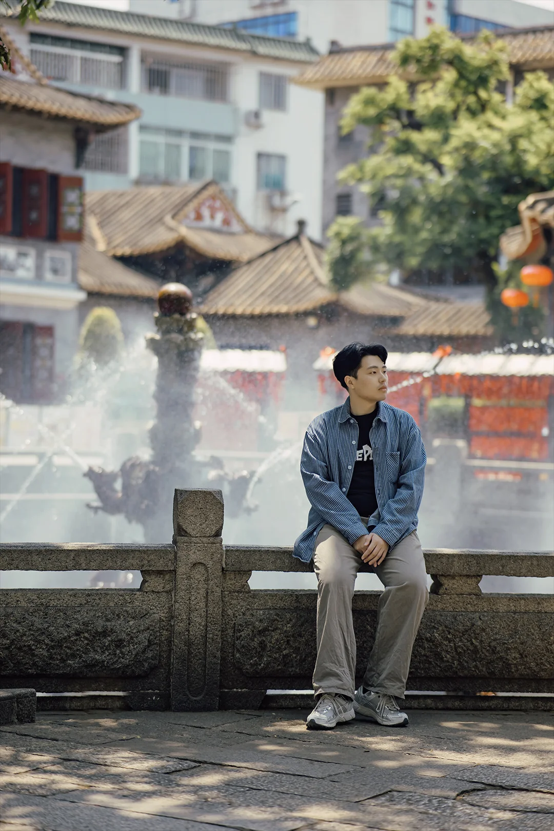 清晖园门口的喷泉也太好看了吧⛲️