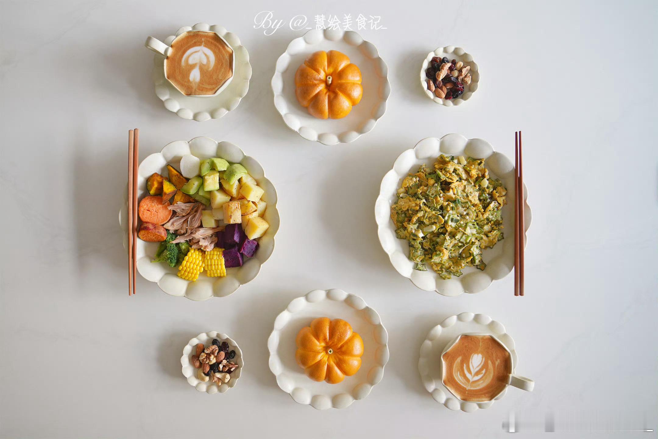 新周愉快[鲜花]同一角度•早餐桌[照相机]🏠[微风]我的美食日记 ​​​