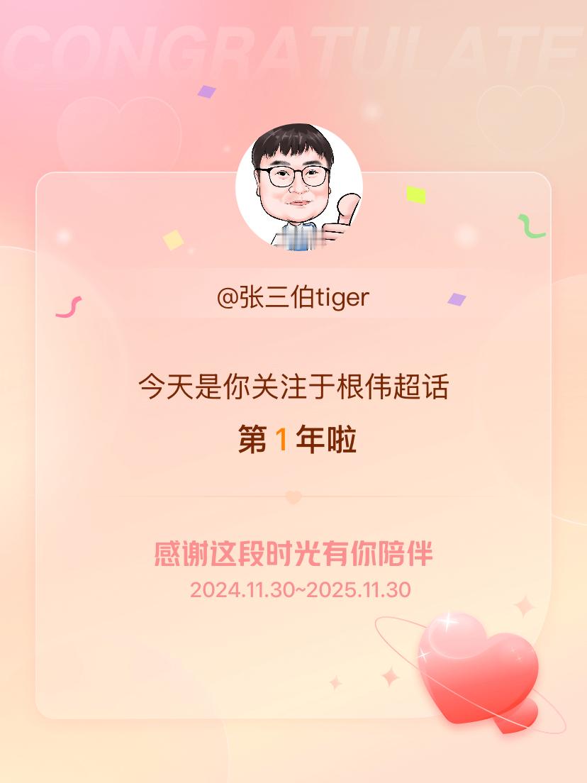 于根伟今天是我关注超话的第1年，希望能继续伴你一路前行～ 