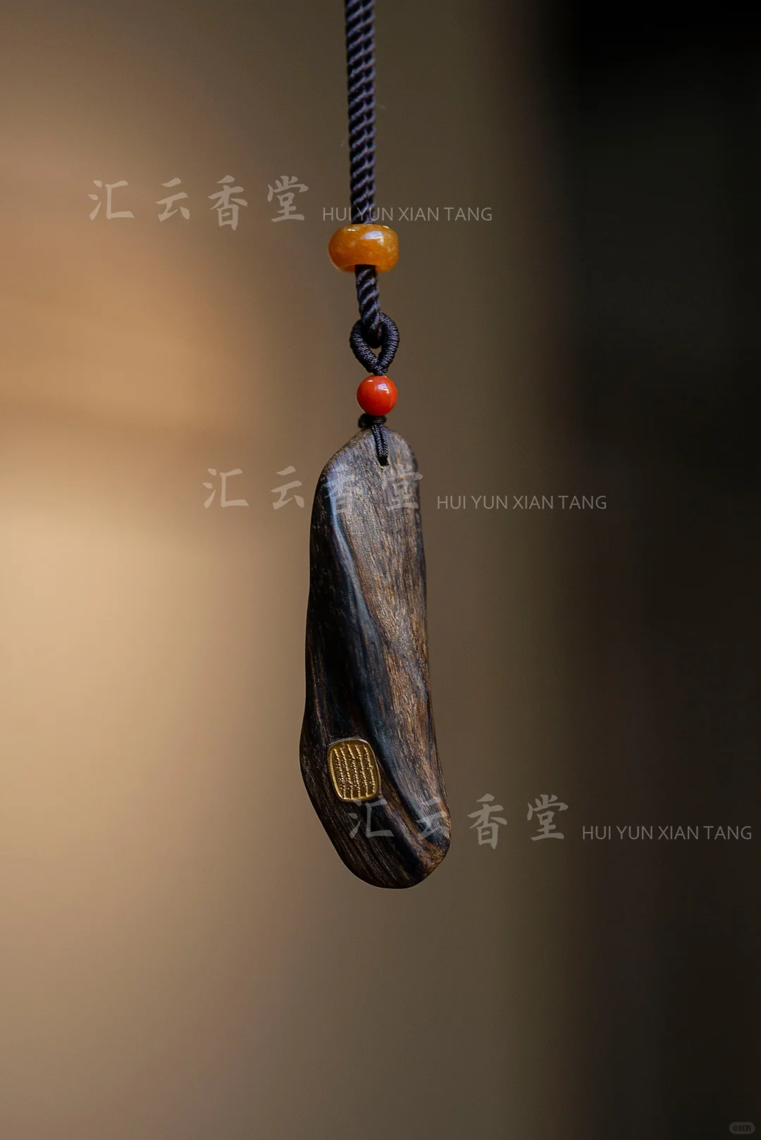 沉香镶嵌18k金【五条经文】