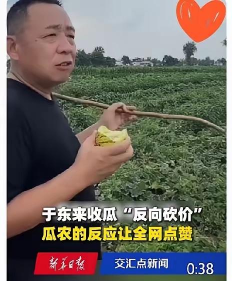 看完于东来收购甜瓜的视频，瞬间读懂他能收获全网好感的根本原因。
农户担心瓜果滞销