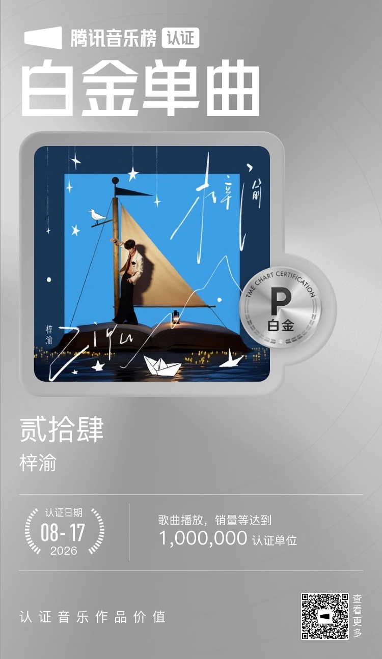 白金单曲认证！！YUNI太牛了！！！而且白金单曲是有实体奖牌送到艺人手上的！！啊