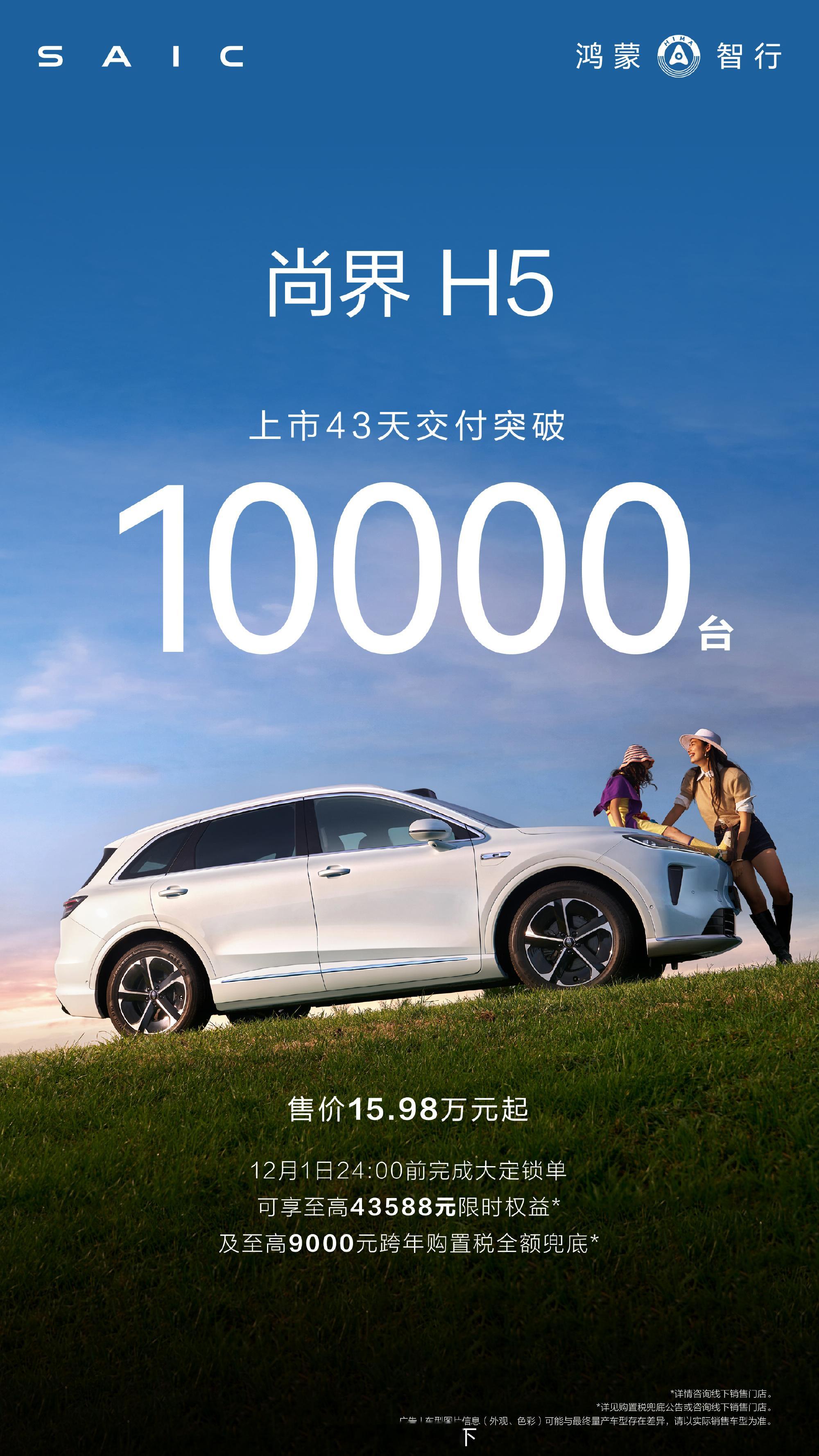 尚界H5 上市43天交付10000辆……不错！[柯基][柯基][柯基] ​​​