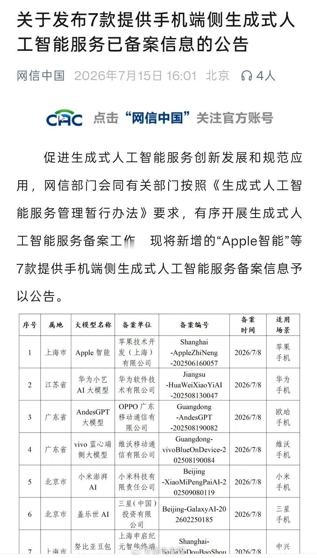 Apple智能国行苹果AI总算过审了！等了几年真是不容易啊苹果AI入华备案通过国