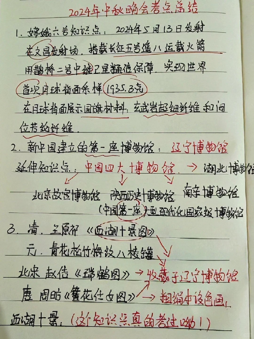 2024中秋晚会常识考点总结！