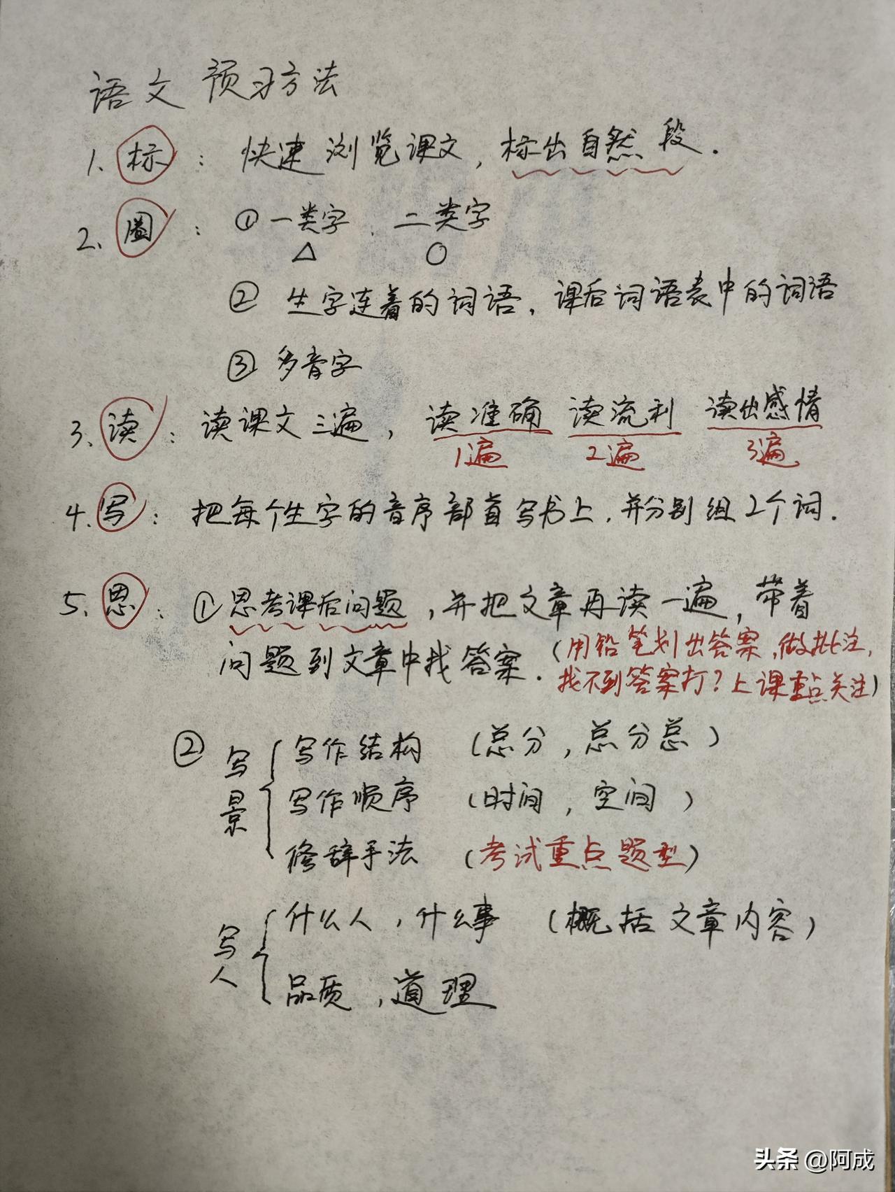 晚上给女儿检查完作业，看到群里老师发了个语文预习方法，就跟女儿说：“你把这个方法