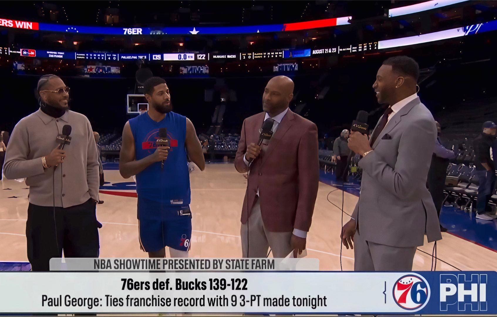 金价暴涨女子卖300克黄金变现30万金子般的采访阵容！爆砍32分的保罗-乔治，赛