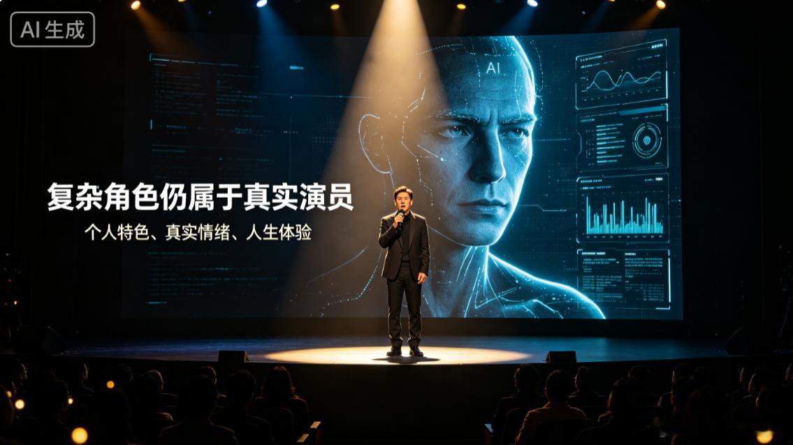 我反而觉得AI演员真正冲击的，不一定是传统演员，而是过去大量依赖“标准化表演”的