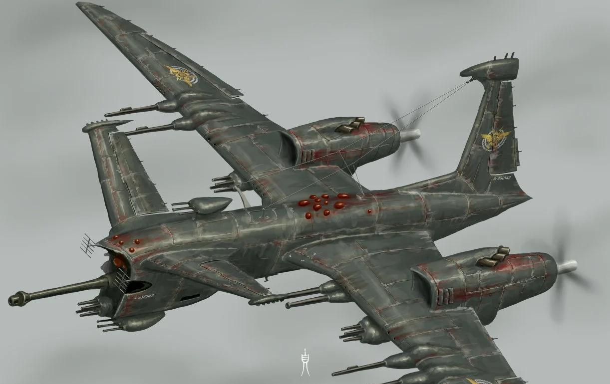【板绘】轻型攻击机
前一阵给钢铁雄心4的《浮冰》mod制作组画的轻型飞机概念图[