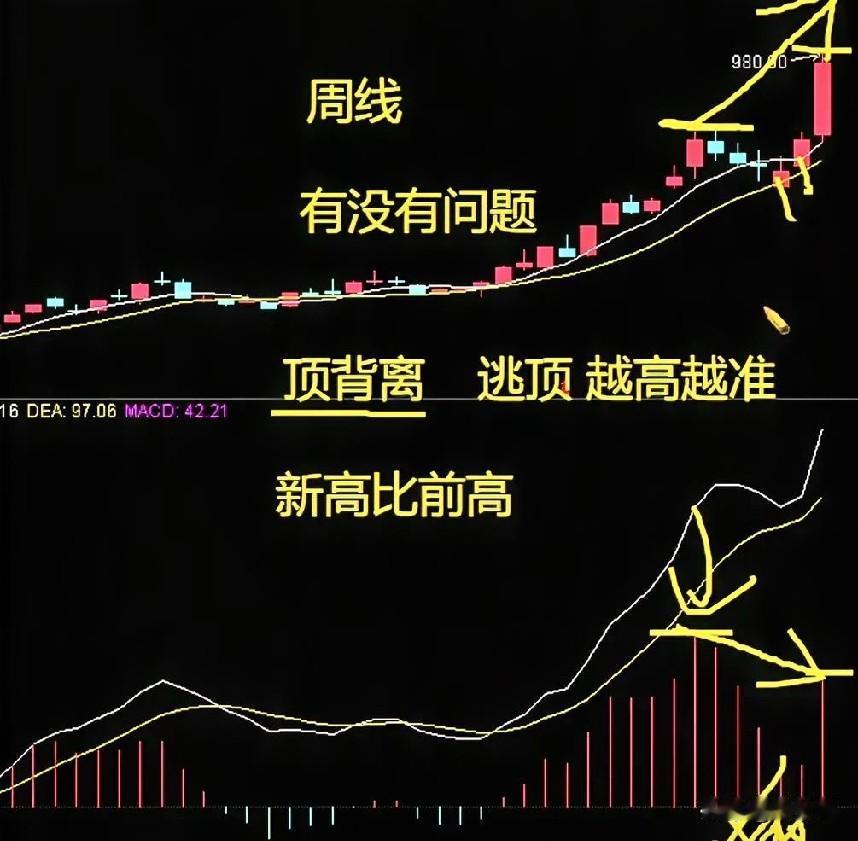 MACD真正的顶背离，就是新高比前高。如果股价创了新高，而MACD红柱与前一高点
