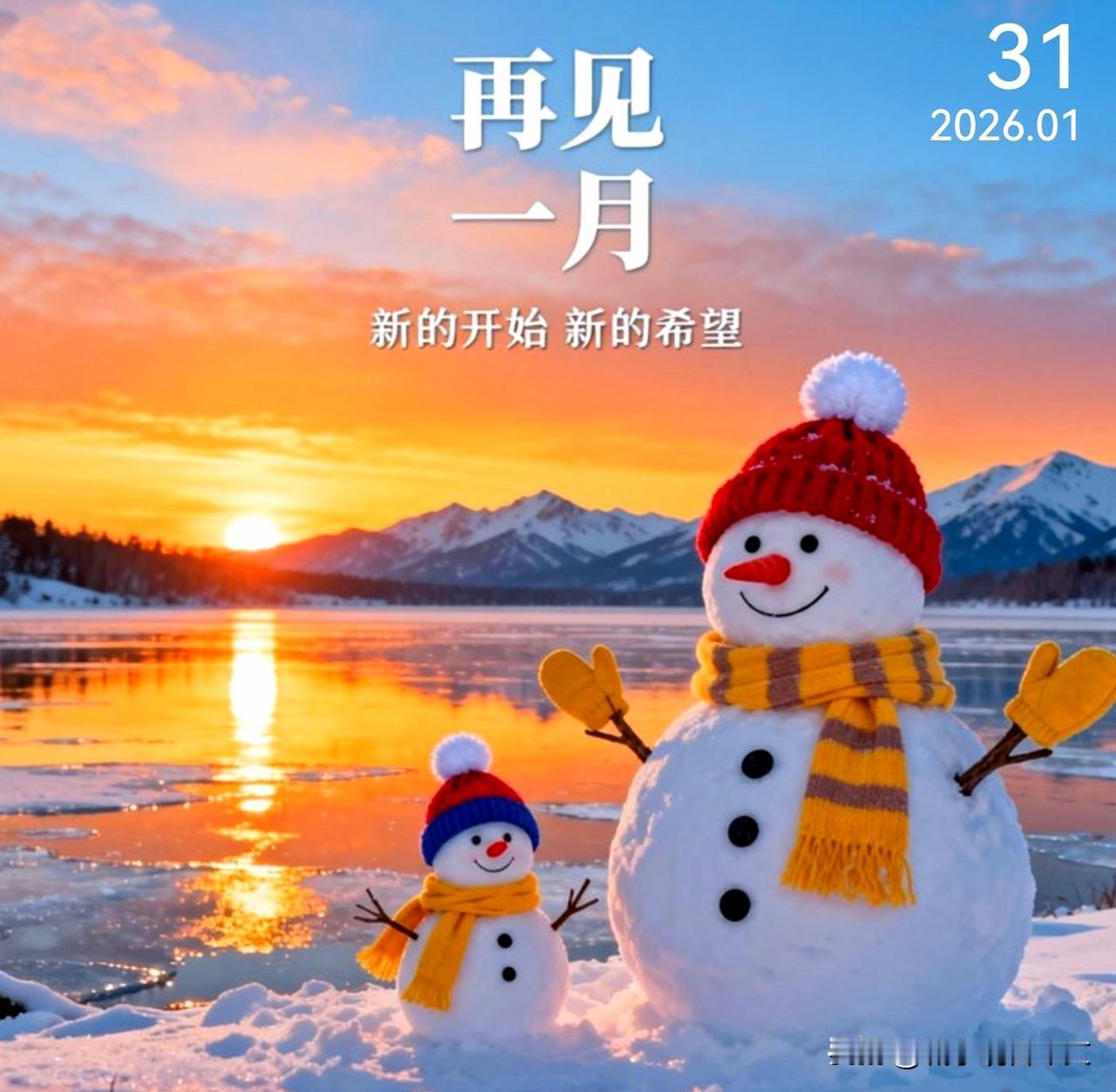 一月再见啦，把遗憾清零，让美好继续，在新的时光里，带着热爱，继续前行！