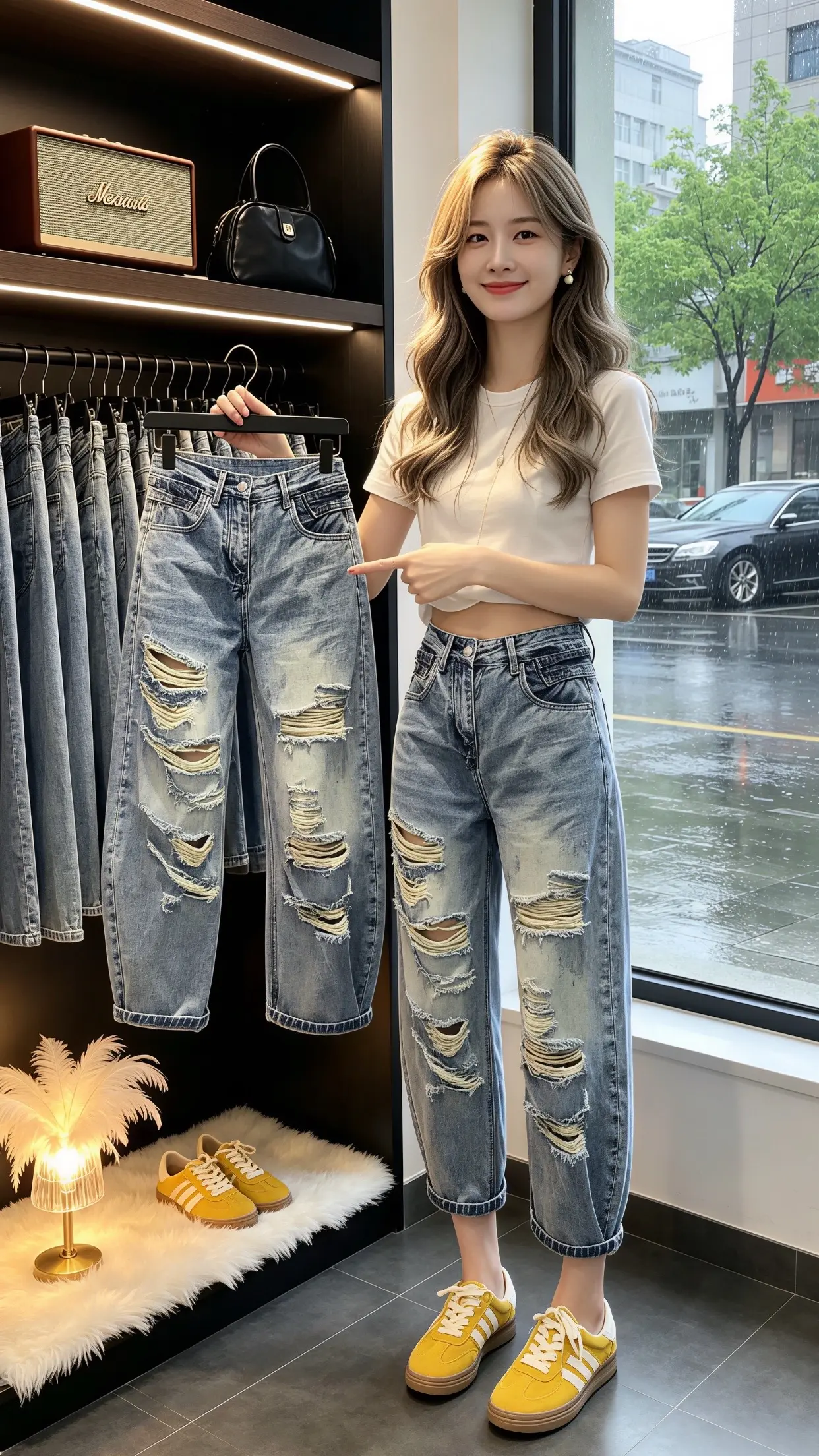 夏季破洞牛仔裤搭配 怎么将牛仔裤穿出高级感 牛仔裤也能穿出时尚感 一条...