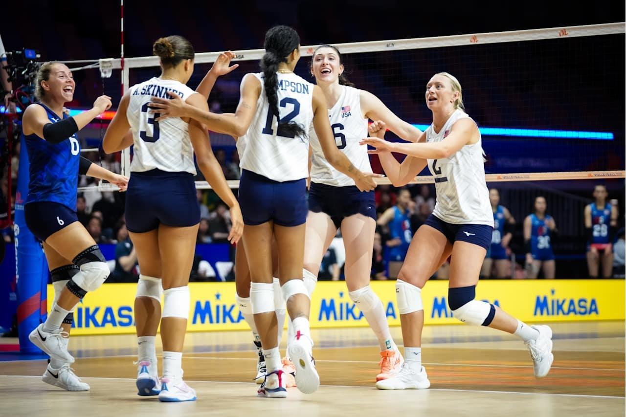 2026年世界女排联赛第三周日本大阪站泰国女排vs美国女排第二局：18-25大比