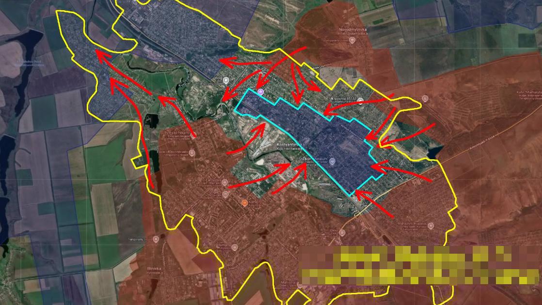 位于科斯蒂安季尼夫卡（Kostyantynivka）东部的主要乌克兰据点，目前已