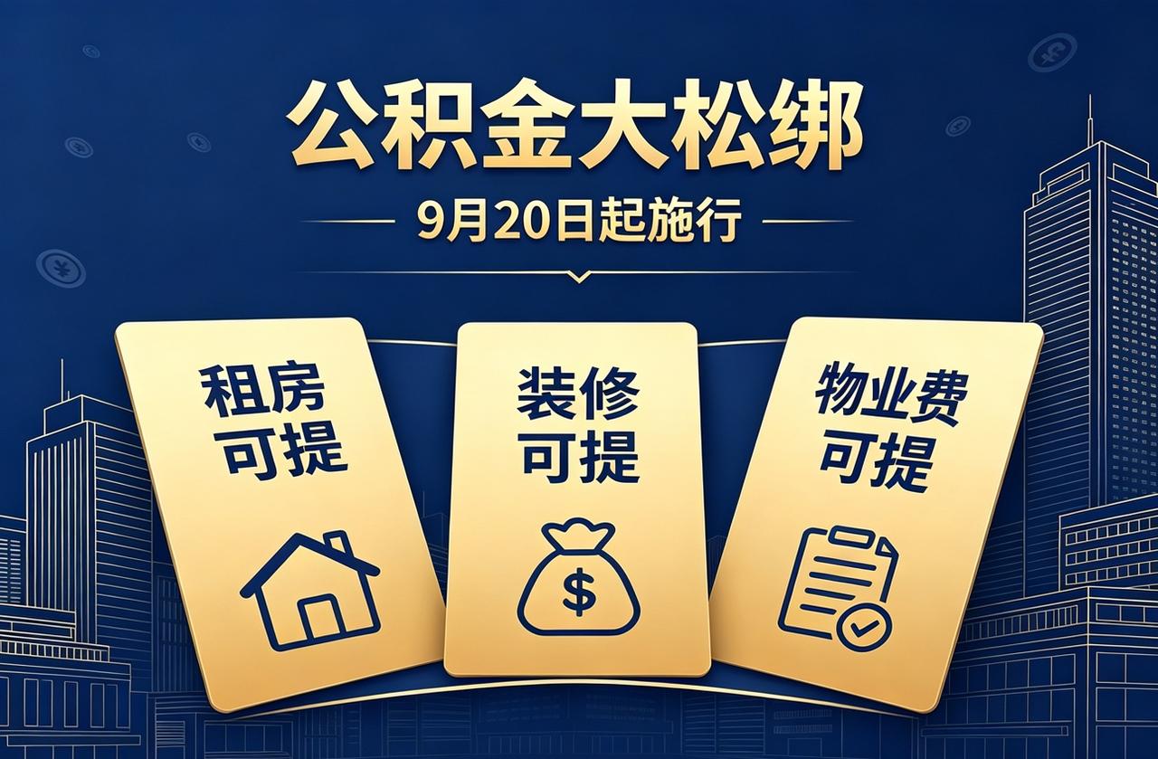 公积金大松绑！9月20日起，租房、装修、交物业费全都能提，很多人还不知道

每个