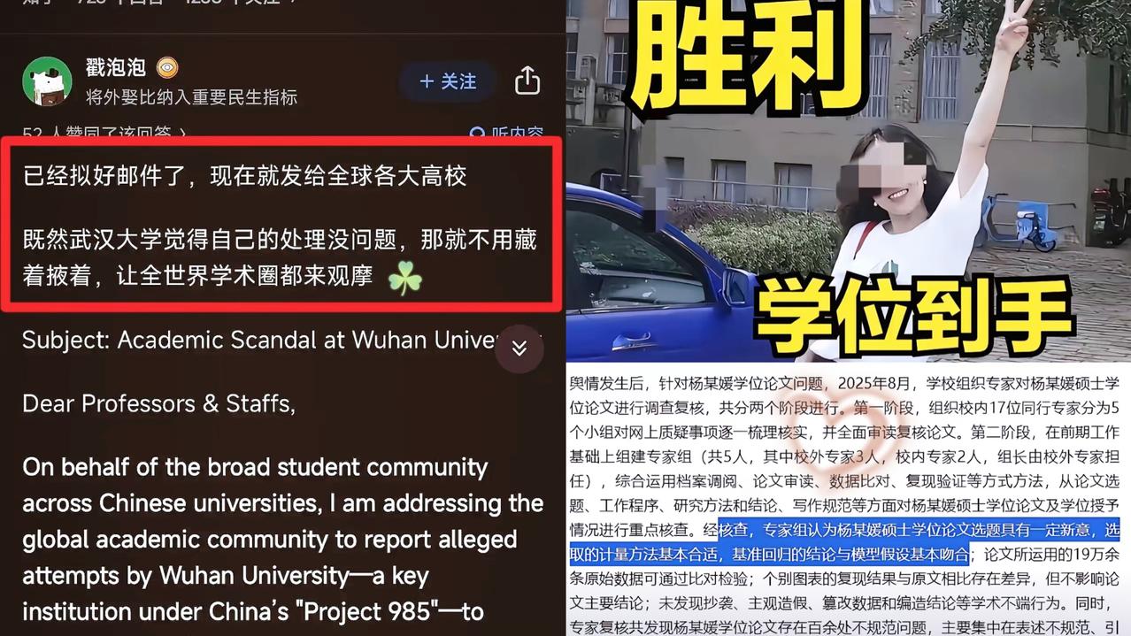 武大这次真的被推到风口浪尖了！杨某的论文被指出有百余处错误，这可不是个小数目，像