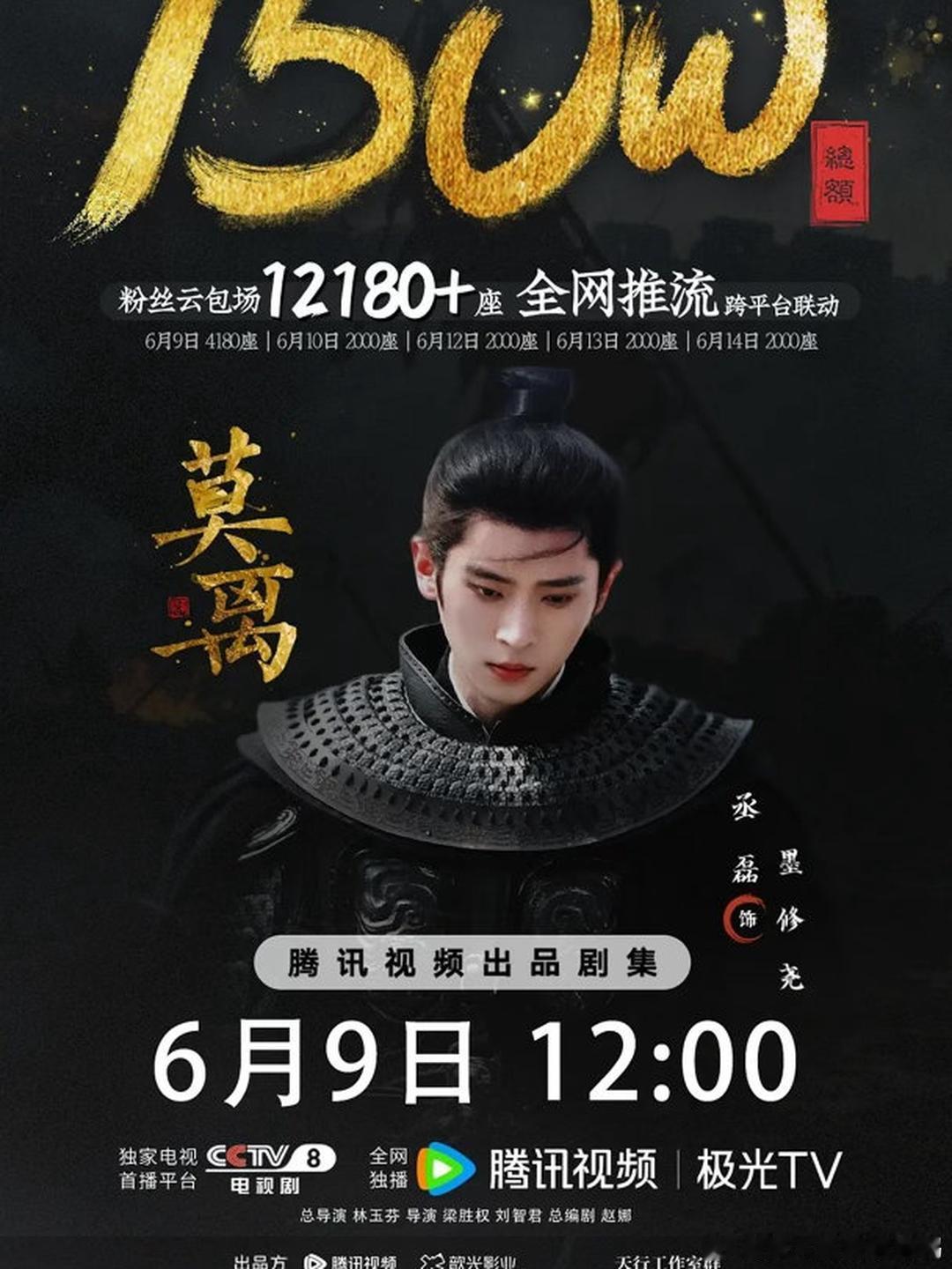丞磊粉丝这次为《莫离》剧宣投入150万，云包场12180+座，真的不能说不尽力了