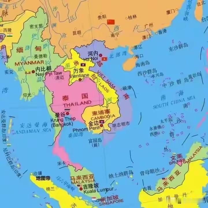 中南半岛如果成为一个统一的国家，那么对于我们来说威胁太大了。
中国南边的半岛，俗