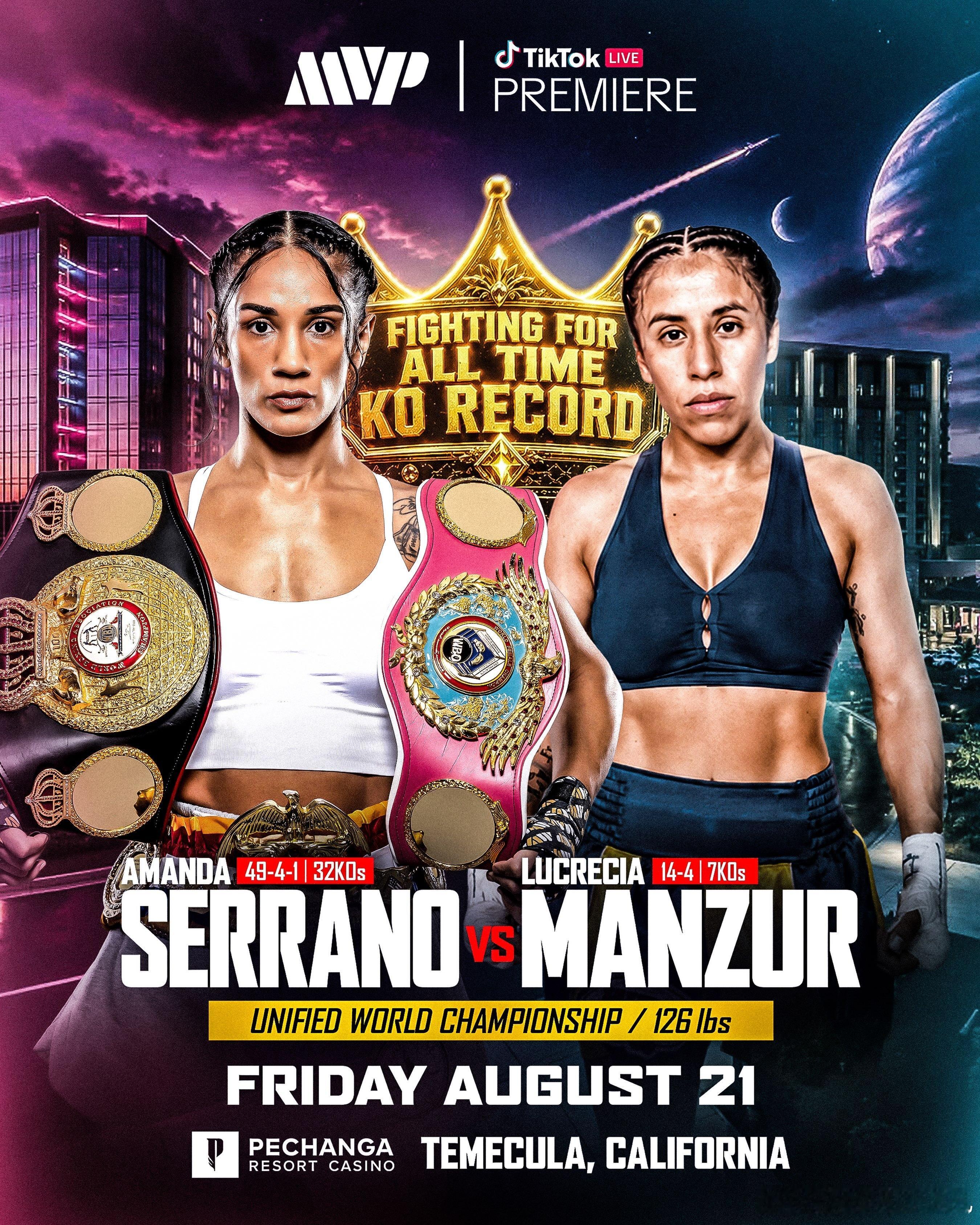 UFC 阿曼达·塞拉诺（Amanda Serrano）将迎战阿根廷选手、WBO羽