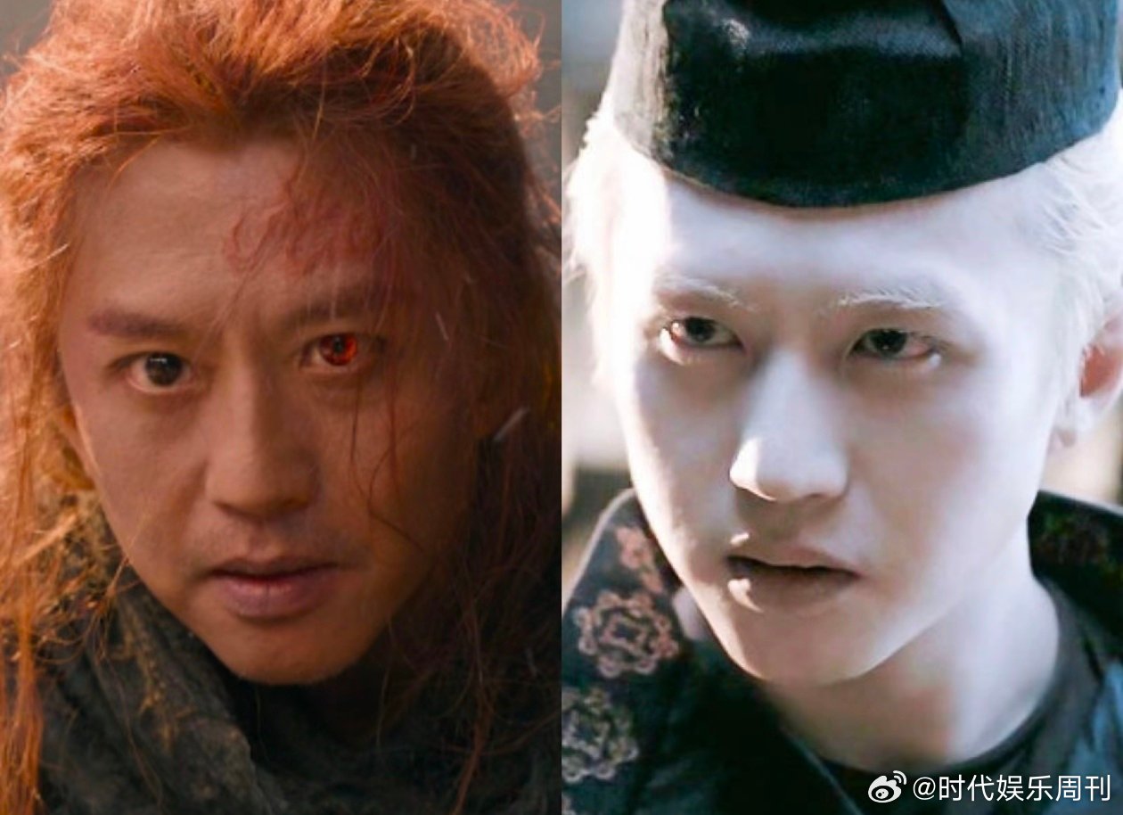 邓超不管白发红发就没弱过 谁能拒绝邓超的白发和红发造型啊！裴东来的聪明勇猛、赤发