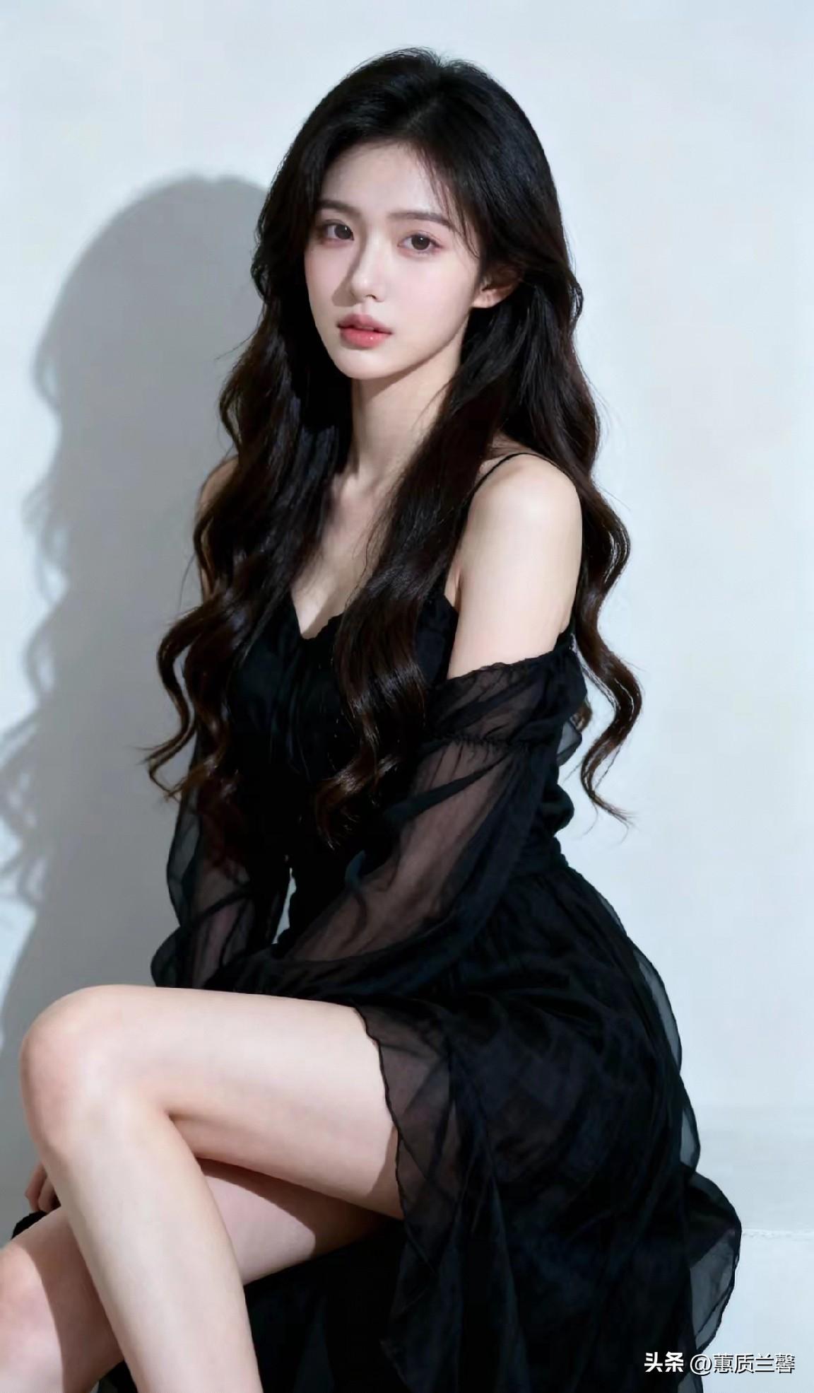 黑色欧根纱吊带连衣裙👗写真！
气质吊带黑裙 温柔风吊带长裙 
欧根纱吊带裙