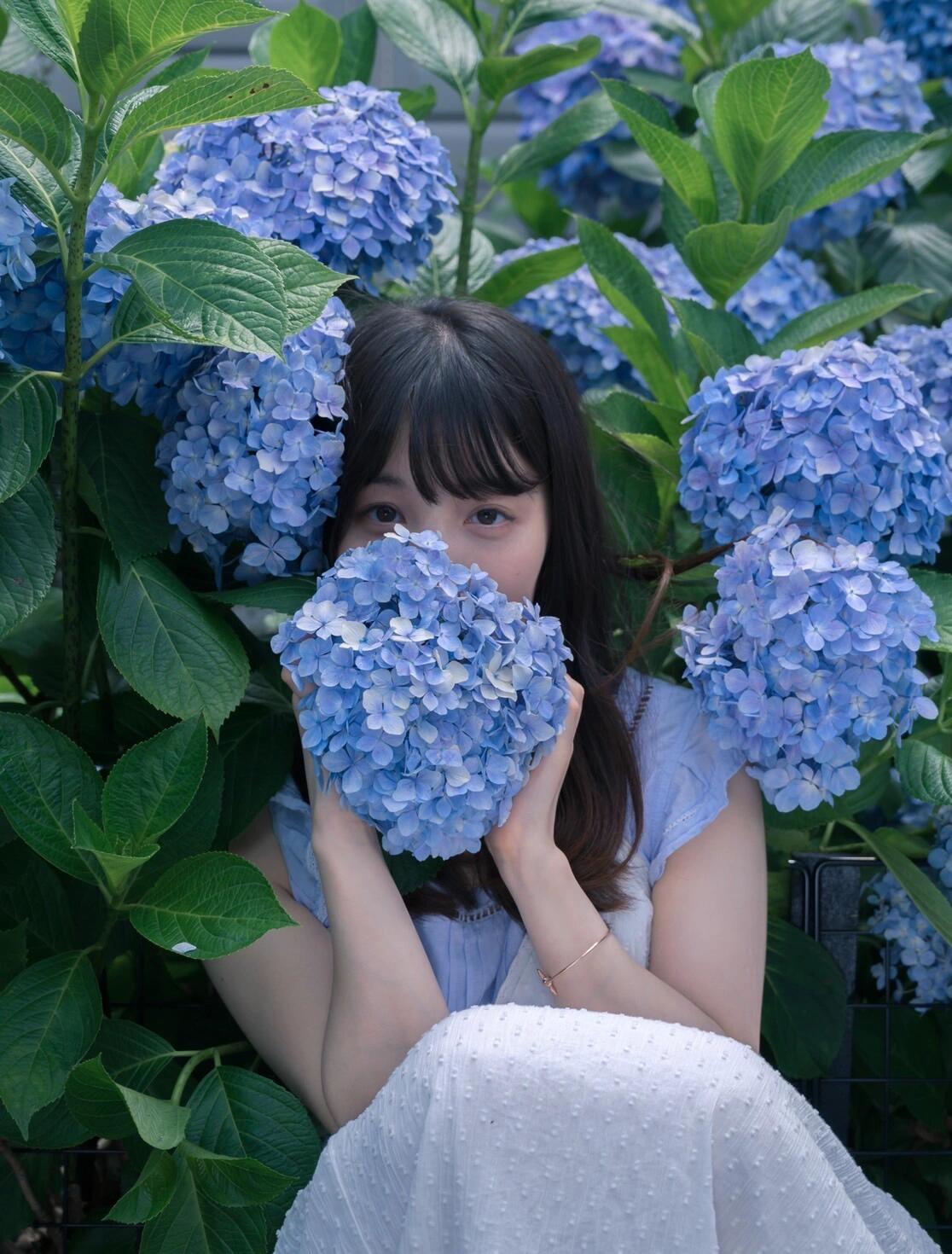 存一些绣球花拍照姿势💐 ​​​