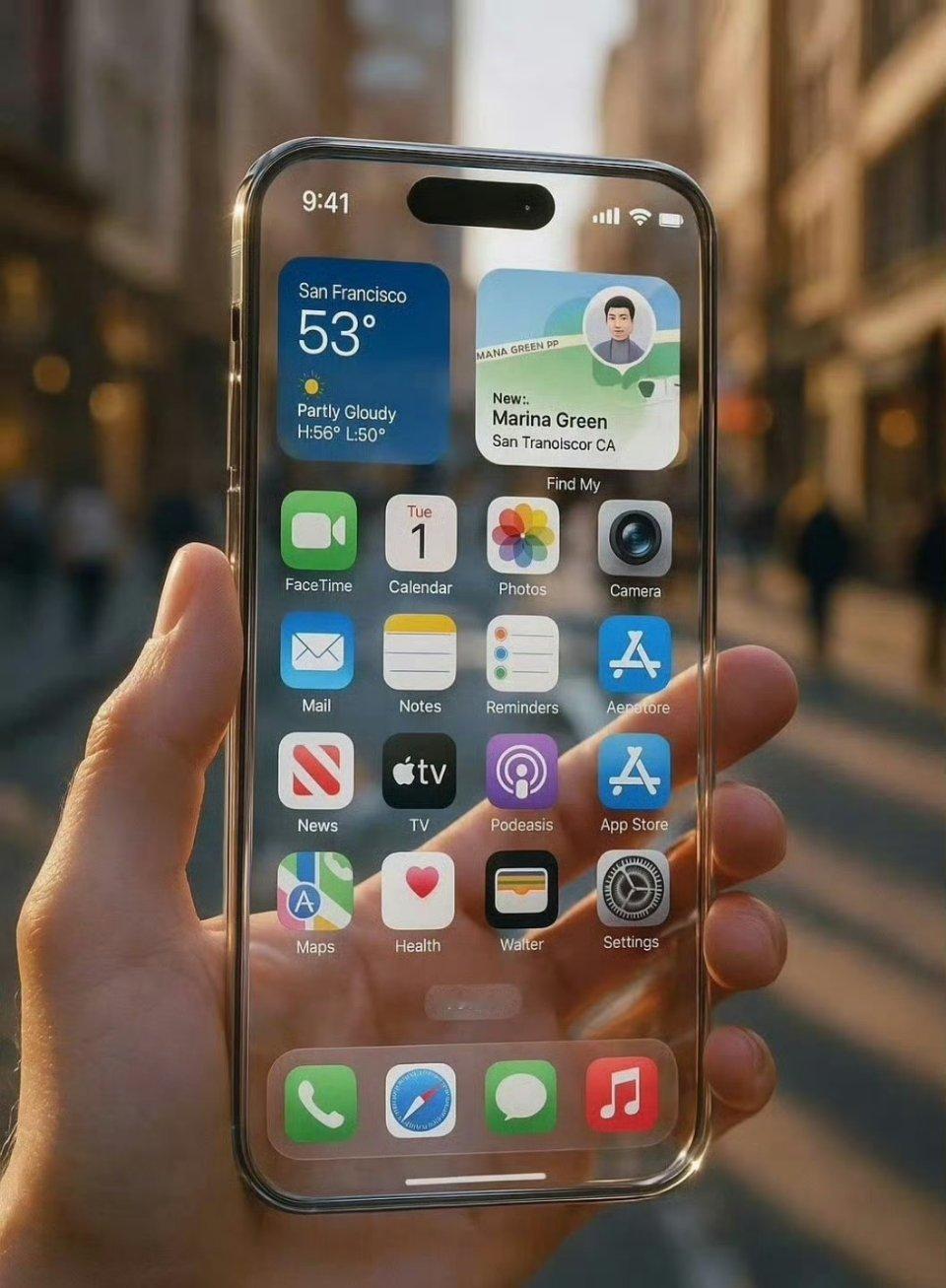 全玻璃iPhone好家伙，全玻璃机身，搭配液态玻璃UI界面，未来感一下子就有了。