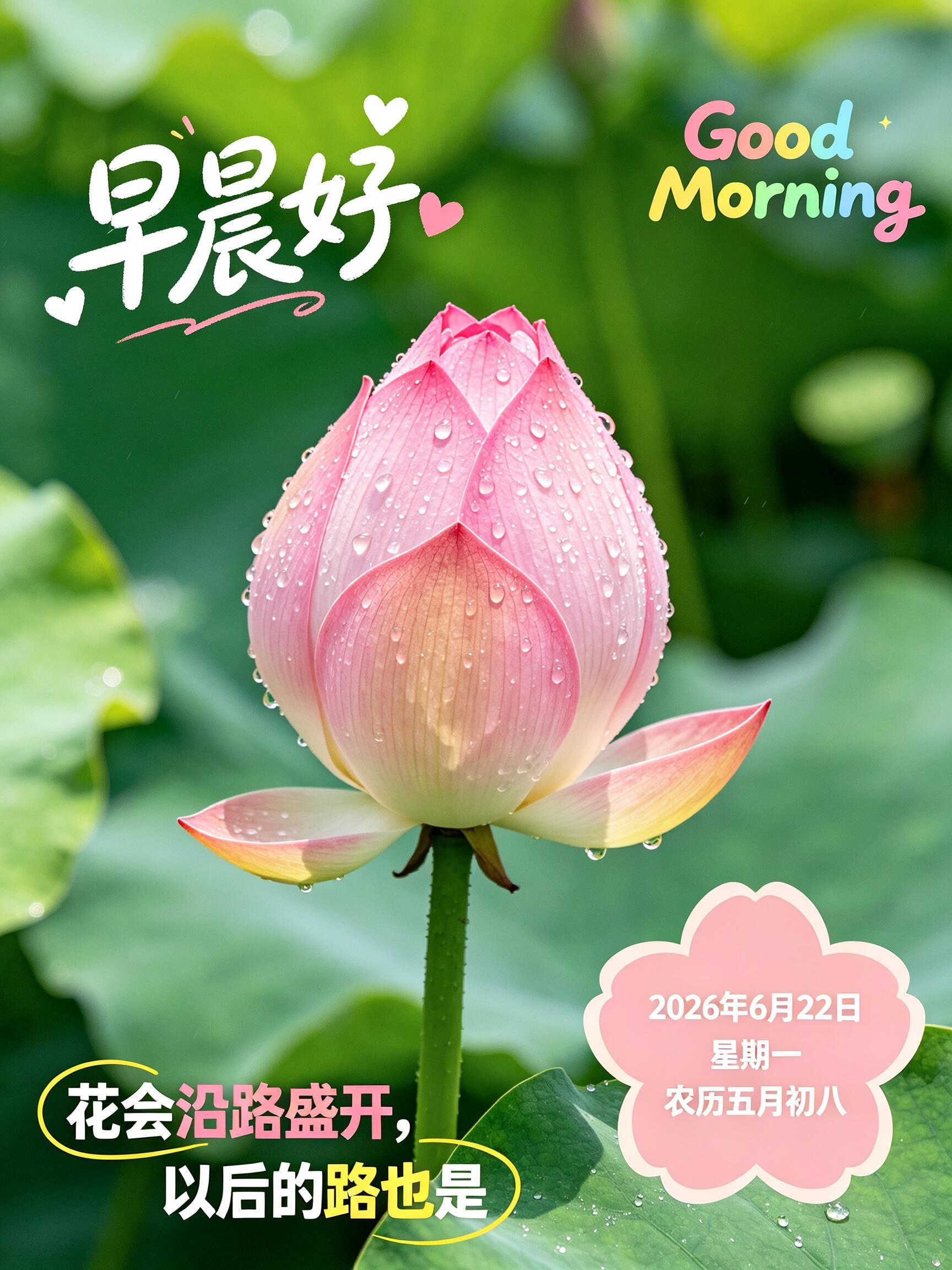 2026.6.22周一早安祝福图片壁纸拿图吱一声噢～ 
